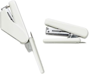 Engrapadora Magnética de Pared GANRAKU KOKUYO, Mini Engrapadora Compacta para Tableros de Anuncios, Exhibición de Fotos, Decoración de Oficina y Hogar, Engrapadora de Escritorio Blanca - Product Image 1