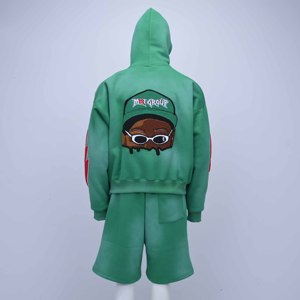 Conjunto Deportivo de Dos Piezas con Capucha de Algodón Personalizado de Alta Calidad para Hombre, Pantalones Cortos de Forro Polar de Secado Rápido - Product Image 4
