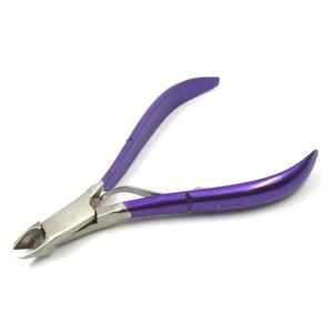 Coupe-ongles en acier inoxydable, manche violet, mâchoire plate, lame tranchante de 12,5 mm, pour la coupe des ongles des doigts, usage adulte - Product Image 5