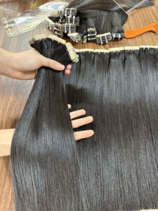 ขายส่งยอดนิยม 2024 สีดําตรงเทปผมดิบเวียดนามมนุษย์ผมสําหรับการฝึกอบรมหัวสําหรับผู้หญิงสีดําหญิงรุ่น - Product Image 6