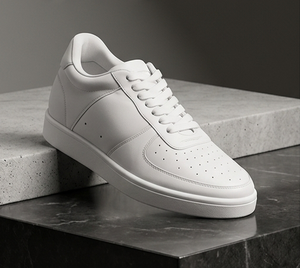 Zapatillas Deportivas Asken Atelier Blancas de Piel Genuina, de Caña Baja, con Cordones, Acolchadas, Ligeras, Antideslizantes, con Tacón Oculto - Product Image 1