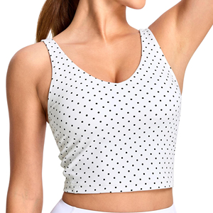 Débardeur blanc à pois pour femme, débardeur court sexy pour femme, débardeur slim pour femme - Product Image 5