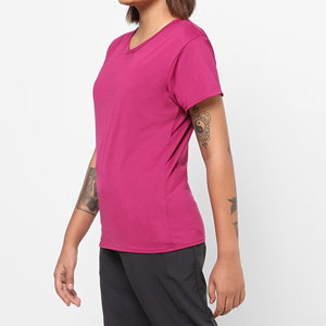 T-shirts de sport pour femmes à manches courtes, respirants, séchage rapide, couleur unie, avec logo personnalisé OEM, collection 2026 - Product Image 3