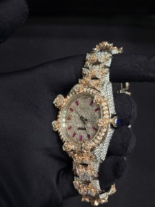 Reloj de Lujo para Mujer, Mecánico, con Incrustaciones de Diamantes, en Oro Rosa y Acero Inoxidable, con Esfera Analógica con Indicador de Fecha, 40MM, Cierre Plegable - Product Image 4