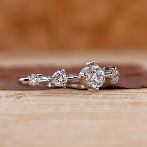 Round Cut Moissanite Wedding <b>Ring</b> Minimalist Diamond Band Stackable Engagement <b>Ring</b> Women Fine Jewelry - Product Image 4