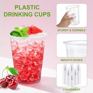 300 Bicchieri di Plastica Trasparente Usa e Getta per Feste, Matrimoni, Viaggi ed Eventi, per Acqua Fredda - Product Image 3