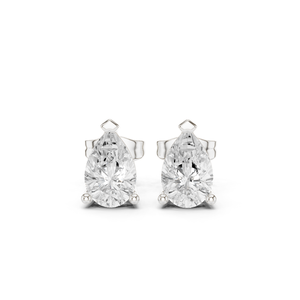 Boucles d'oreilles tendance pour mariage et soirée, en or blanc 14 carats, avec diamants de laboratoire en forme de poire, pour femmes, au prix le plus bas - Product Image 3