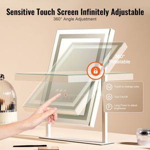 Specchio per il Trucco LED a 3 Colori con Ingrandimento 5X e Controllo Touch (Finitura in ABS/Metallo) - Product Image 4