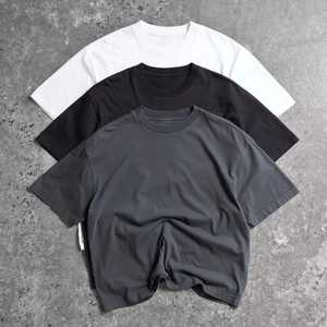 Custom Logo Heavyweight Cotton T Shirt Men Oversized Drop Shoulder Streetwear Blank Plain Black Tee Plus Size Loose Fit Anti-UV - Product Image 6