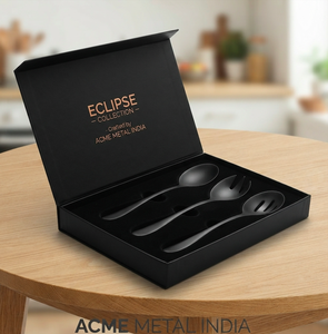 Ensemble de 3 ustensiles à salade en acier inoxydable noir mat avec revêtement PVD noir mat pour cuisines domestiques, restaurants et banquets - Product Image 2