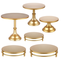 Charming gold wire cage cake stand features a smooth white tray for displaying delicious <b>sweets</b>, available at wholesale prices. - Product Image 5
