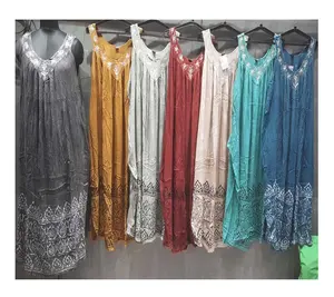 Mixed Color Hot Selling Ladies Rayon Fabric Tie Dye Work Dress Wholesale Supply Beach Wear Women Top GC-AP-942