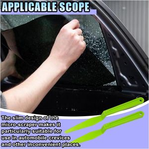 2 herramientas para tintado de ventanas de coche, espátula flexible de vinilo con mango largo, espátula de plástico para juntas, raspador de esquinas para películas de coche - Product Image 6