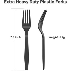 360 Forchette Monouso Nere in Plastica Resistente Senza BPA, Resistenti al Calore, Solide e Durevoli, per Feste, Confezione Bulk - Product Image 4
