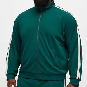 Chándal Deportivo de Poliéster Verde para Hombre, Manga Larga, Color Sólido, con Bolsillos Laterales y Cierre de Cremallera, para Otoño - Product Image 3