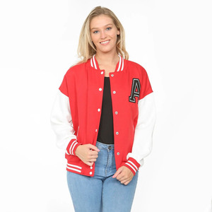 100% Wool <b>Jackets</b> for <b>Ladies</b> Leather Sleeves Varsity <b>Jacket</b> Button Closure Winter College Women's Coats Made in Pakistan - Product Image 5
