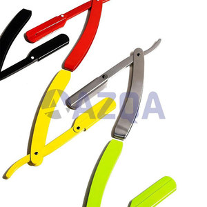 Navaja de Afeitar Recta de Acero Inoxidable Roja con Soporte de Cuchilla Reemplazable para Afeitado Facial y Cuidado Personal Profesional para Hombres - Product Image 2