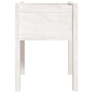 Jardinière carrée de taille moyenne en bois de pin massif blanc, pot à fleurs polyvalent et élégant - Product Image 4