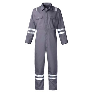 Combinaison de travail réfléchissante pour hommes, directement de l'usine, en sergé de coton durable, vêtement de sécurité avec poche utilitaire à double bande, uniforme - Product Image 1
