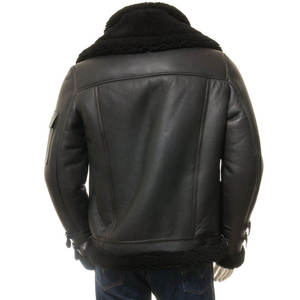 Blousons Aviateur Homme en Cuir de Mouton Véritable 2026 avec Doublure en Fausse Fourrure, Fermeture Éclair, Style Moto Biker Hiver, Manteau Chaud et Épais - Product Image 2