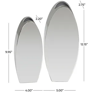 Juego de Jarrones de Pared Minimalistas de Acero Inoxidable, Forma Ovalada, Jarrones Decorativos de Alta Calidad para Diseño Interior Moderno - Product Image 2