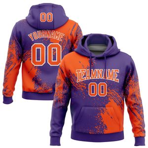 Sweat à capuche personnalisé pour homme avec impression de gouttes de peinture, nom et numéro, sublimation, polyester, tenue d'équipe - Product Image 3