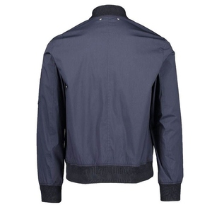 <b>Men's</b> <b>Navy</b> Blue Bomber <b>Jacket</b> Stand Collar Zipper Closure Casual Windproof Polyester Regular Fit Autumn Wear <b>Men's</b> <b>Jackets</b> - Product Image 5