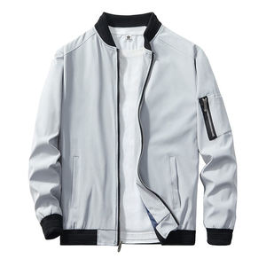 OEM Men's Classic Zip Up Bomber Jacket Casual Ribbed Trim Lightweight Coat Men's Modern Flight Jacket Premium Casual Bomber - Product Image 3