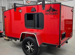 Mini caravane moderne, remorque de voyage, acier noir, tout-terrain, camping-car, imperméable, pour 2 à 6 personnes, utilisation familiale, remorque de camping AV - Product Image 2