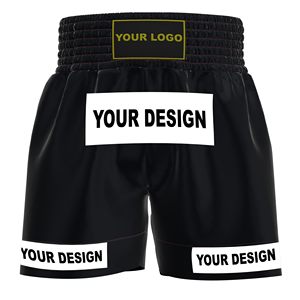 Shorts de Muay Thai de alta calidad en tela satinada, con logo personalizado, transpirables, ligeros, para entrenamiento, gimnasio y fitness, para hombres y mujeres. - Product Image 1