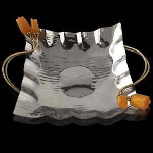 Plateau de service carré en acier inoxydable écologique au design unique pour chocolat, décoration de table pour hôtels et restaurants - Product Image 1