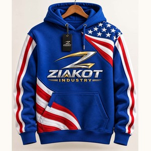 Wholesale Direct Ziakot Industry Custom Stitched Royal <b>Orange</b> 3D Design Torn Paper Style Sports Pullover Sweatshirt Hoodie - Product Image 4
