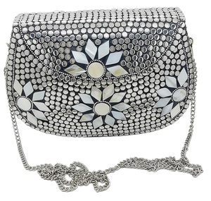 Bolso de Mano de Aluminio para Fiesta, Bolso de Noche Dorado y Plateado para Mujer, Bolso de Mano Metálico Estilo Bohemio - Product Image 6