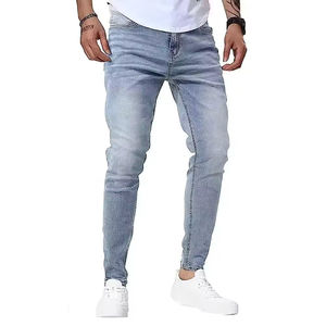 Pantalon de travail pour homme, en jean extensible polyvalent, couleur unie, taille moyenne, style décontracté et professionnel, grande taille, export, pantalon long à boutons - Product Image 1