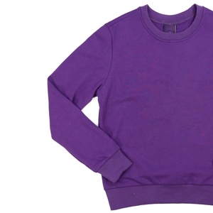 Sudadera de Cuello Redondo Morada para Hombre, Corte Regular, Color Sólido, Tejida, Unisex, Ropa Casual, Venta al Por Mayor - Product Image 4
