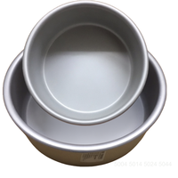 Moule à gâteau en aluminium de 4, 5, 6, 8 pouces de profondeur, avec fond non amovible, revêtement anodisé ATLAS STAR SN-5004 pour Chiffon