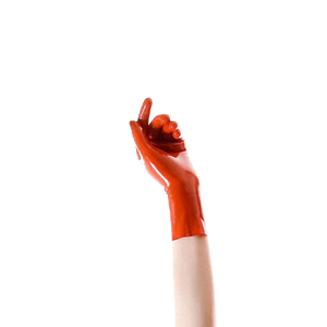 Gants rouges en PU longueur poignet, style uni, usage quotidien, quatre saisons, sans doublure - Product Image 5