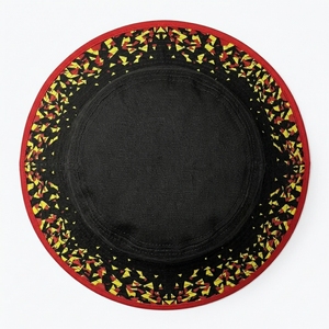 Sombrero de Pescador Negro Unisex al por Mayor con Patrón Geométrico Amarillo y Rojo, Sombrero Casual para Adultos de Primavera/Verano - Product Image 4
