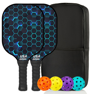 Expédition immédiate : Ensemble de raquettes de pickleball portables en fibre de verre de haute qualité, 2 raquettes, 4 balles, 1 sac – Idéal pour débutants, entraînement et divertissement - Product Image 3