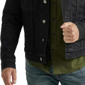 Chaquetas de Mezclilla para Hombre, Nuevas, Última Moda, al por Mayor, con Logotipo Personalizado, Chaquetas de Mezclilla Azules Lisas con Detalles Desgastados, Chaqueta de Mezclilla para Hombre con Impresión de Logotipo Personalizado - Product Image 6