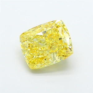 Diamante suelto cultivado en laboratorio, corte cojín, color amarillo vivo, certificado CVD, brillo radiante para joyería fina y elegante. - Product Image 5