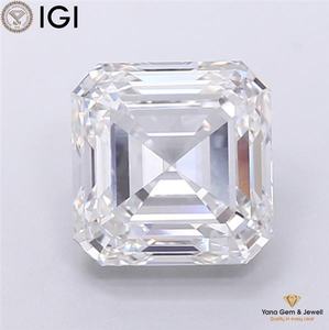 Diamante cultivado en laboratorio CVD con corte Asscher de 5.00 quilates, color E, claridad VVS2, certificado por IGI, para colección de joyería profesional. - Product Image 1