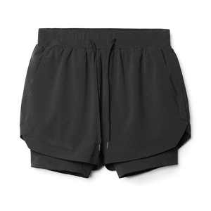 Shorts de sport respirants 2-en-1 pour hommes avec taille élastique, anti-plis et poches intérieures pour la gym et la course - Shorts de sport décontractés - Product Image 2