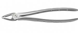 Forceps d'extraction dentaire à surface mate avec poignées perforées, bec étroit, instrument chirurgical en acier inoxydable - Product Image 2