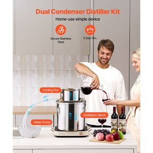 Equipo de Destilación Casero de Acero Inoxidable de 5 Galones/19 Litros, Kit de Fermentación de Agua y Alcohol, Alambique de Refinación con Serpentín de Cobre - Product Image 2