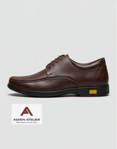 Chaussures habillées Derby en cuir marron foncé de qualité supérieure pour hommes, à lacets, avec surpiqûres style mocassin, élégantes pour le bureau et les occasions formelles - Product Image 2