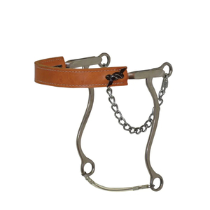 Mors mécanique Hackamore en acier inoxydable à bouche lisse, motif floral, poli miroir, équipement d'entraînement équin, outil durable - Product Image 3