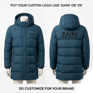ZAINI <b>Men's</b> Winter Quilted <b>Jacket</b> 500gsm Cotton Shell Windproof Waterproof Hooded Quilted Camouflage Pattern Black White Thick - Product Image 1
