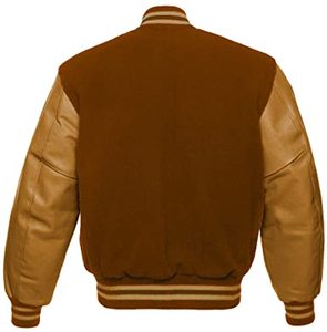 Women's Varsity <b>Jacket</b> Olive Green Faux Leather Sleeve Contrast Color Full Sleeve Zipper Closure Autumn Wear - Product Image 2