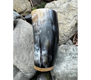 Verre à boire en corne personnalisé avec logo, fait main, style viking et indien, pour fêtes et décoration - Product Image 3